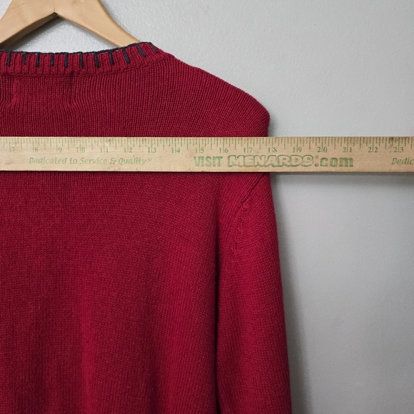 Heirloom Collectibles Patriotic Valentines Patchwork Heart Sweater Cottagecore M - Picture 8 of 11